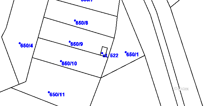 Parcela st. 522 v KÚ Skuhrov nad Bělou, Katastrální mapa