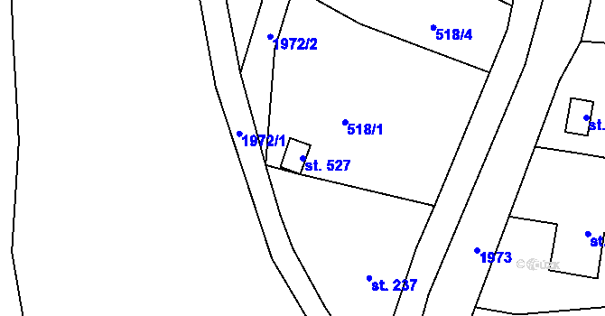 Parcela st. 527 v KÚ Skuhrov nad Bělou, Katastrální mapa