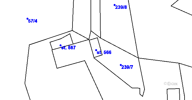 Parcela st. 566 v KÚ Skuhrov nad Bělou, Katastrální mapa
