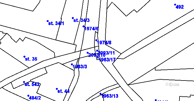 Parcela st. 2093/11 v KÚ Skuhrov nad Bělou, Katastrální mapa
