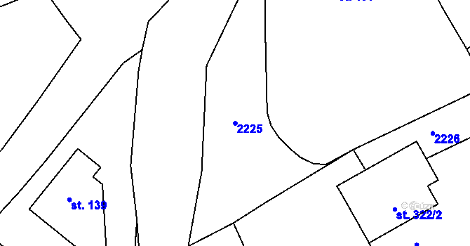 Parcela st. 2225 v KÚ Skuhrov nad Bělou, Katastrální mapa
