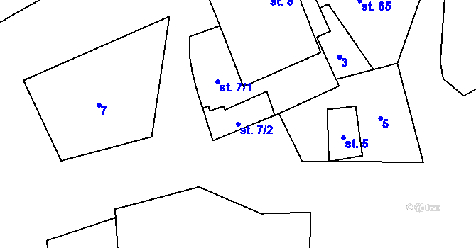Parcela st. 7/2 v KÚ Skupá, Katastrální mapa