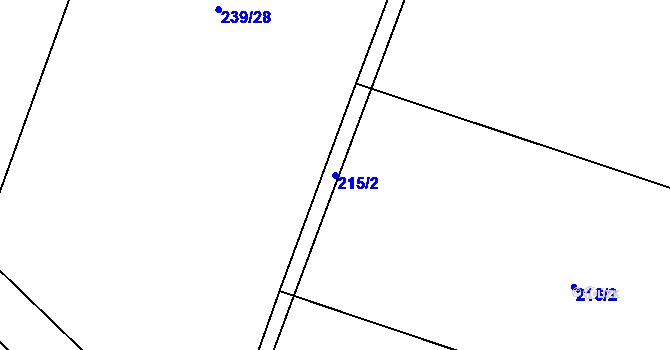 Parcela st. 215/2 v KÚ Skupá, Katastrální mapa