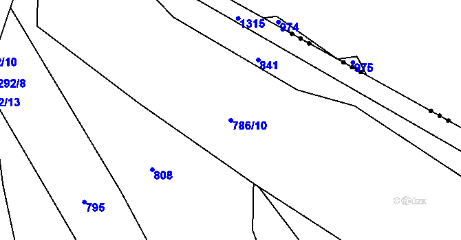 Parcela st. 786/10 v KÚ Skupá, Katastrální mapa