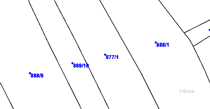Parcela st. 877/1 v KÚ Skupá, Katastrální mapa
