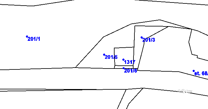 Parcela st. 201/5 v KÚ Skupá, Katastrální mapa