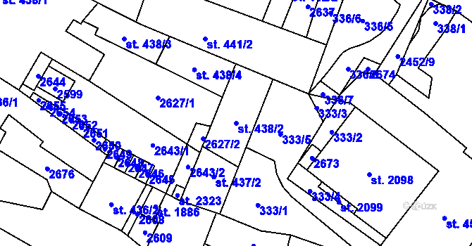 Parcela st. 438/2 v KÚ Skuteč, Katastrální mapa