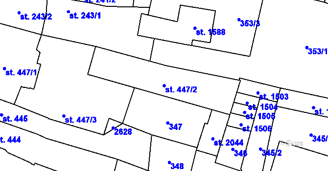 Parcela st. 447/2 v KÚ Skuteč, Katastrální mapa