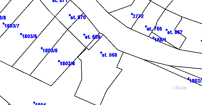 Parcela st. 568 v KÚ Skuteč, Katastrální mapa