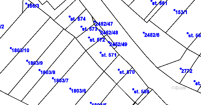 Parcela st. 571 v KÚ Skuteč, Katastrální mapa