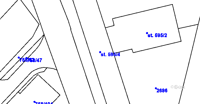 Parcela st. 595/4 v KÚ Skuteč, Katastrální mapa