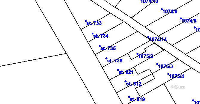 Parcela st. 735 v KÚ Skuteč, Katastrální mapa