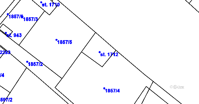 Parcela st. 1712 v KÚ Skuteč, Katastrální mapa