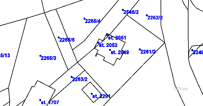 Parcela st. 2049 v KÚ Skuteč, Katastrální mapa