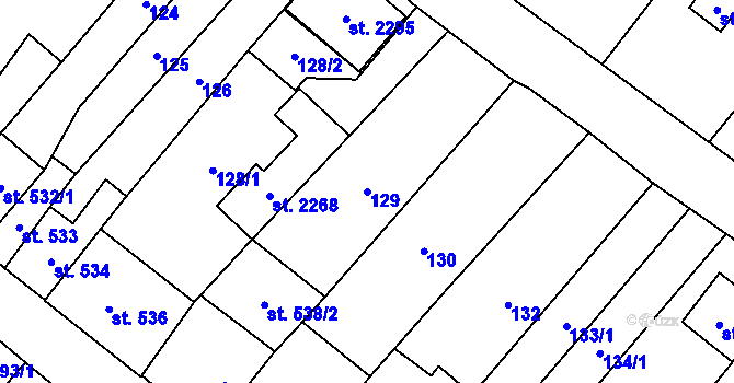 Parcela st. 129 v KÚ Skuteč, Katastrální mapa