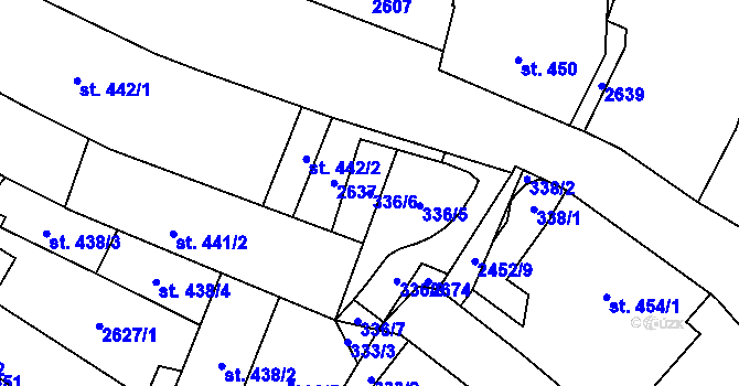 Parcela st. 336/6 v KÚ Skuteč, Katastrální mapa