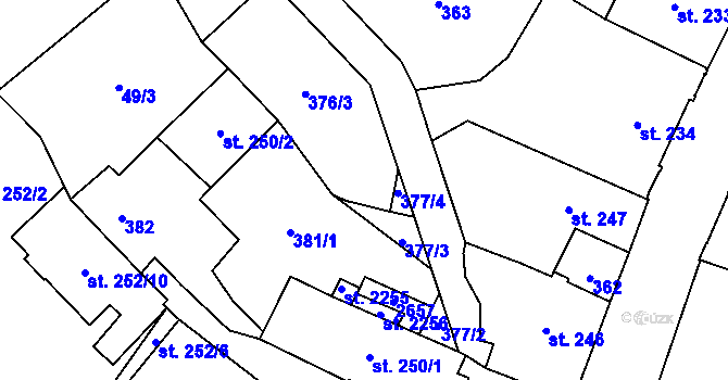 Parcela st. 377/1 v KÚ Skuteč, Katastrální mapa