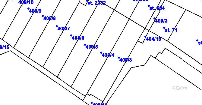 Parcela st. 408/4 v KÚ Skuteč, Katastrální mapa