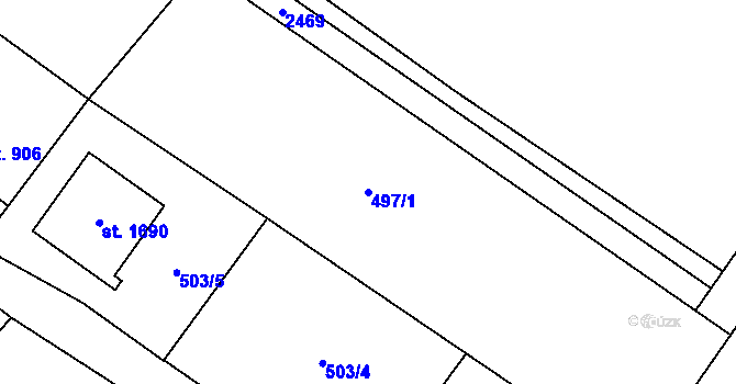 Parcela st. 497/1 v KÚ Skuteč, Katastrální mapa