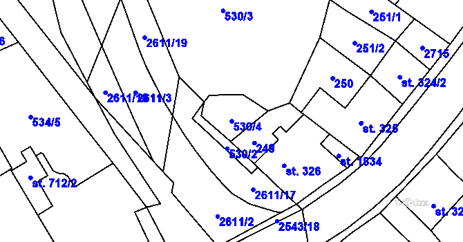 Parcela st. 530/4 v KÚ Skuteč, Katastrální mapa