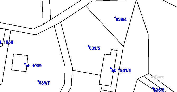 Parcela st. 639/5 v KÚ Skuteč, Katastrální mapa
