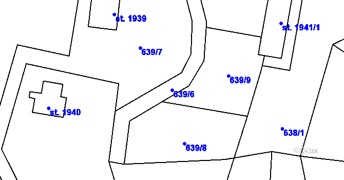 Parcela st. 639/6 v KÚ Skuteč, Katastrální mapa