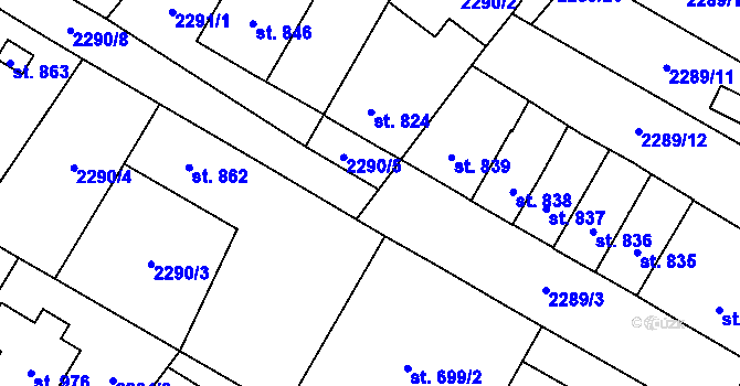 Parcela st. 2289/19 v KÚ Skuteč, Katastrální mapa