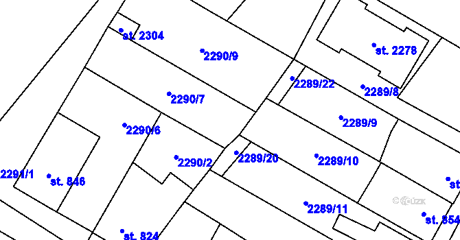 Parcela st. 2289/23 v KÚ Skuteč, Katastrální mapa