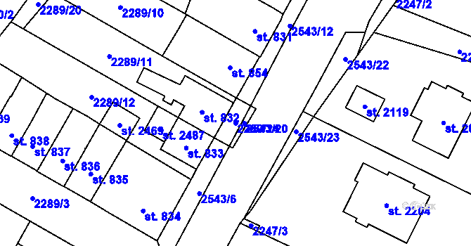 Parcela st. 2289/24 v KÚ Skuteč, Katastrální mapa