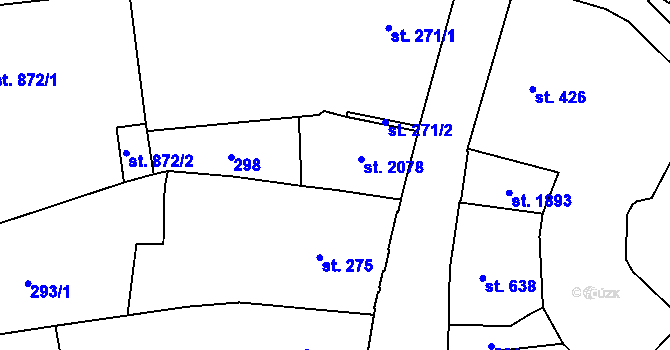 Parcela st. 2078 v KÚ Skuteč, Katastrální mapa