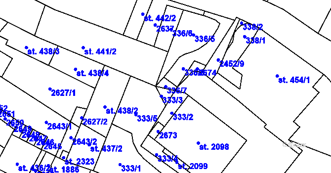 Parcela st. 336/7 v KÚ Skuteč, Katastrální mapa