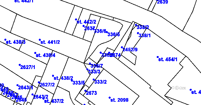 Parcela st. 336/8 v KÚ Skuteč, Katastrální mapa