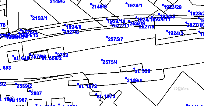 Parcela st. 2575/4 v KÚ Skuteč, Katastrální mapa