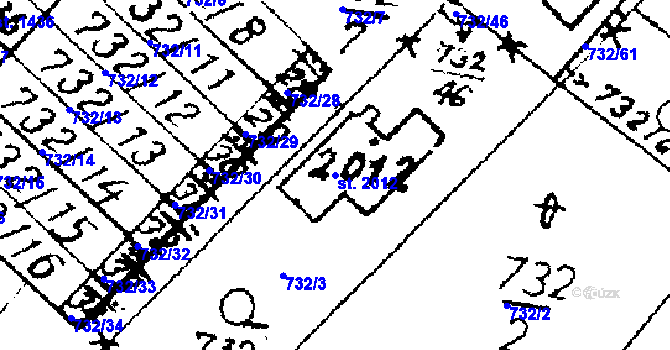 Parcela st. 2012 v KÚ Skuteč, Katastrální mapa