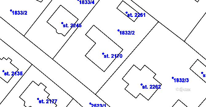 Parcela st. 2170 v KÚ Skuteč, Katastrální mapa