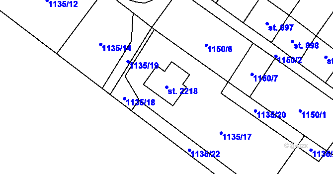 Parcela st. 2218 v KÚ Skuteč, Katastrální mapa