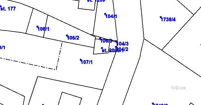 Parcela st. 2008/2 v KÚ Skuteč, Katastrální mapa