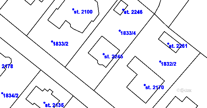 Parcela st. 2245 v KÚ Skuteč, Katastrální mapa