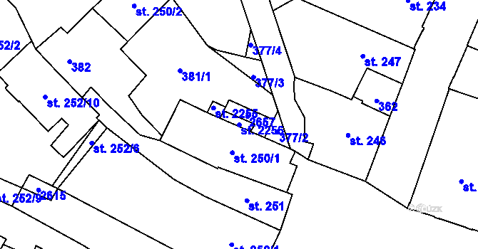 Parcela st. 2256 v KÚ Skuteč, Katastrální mapa