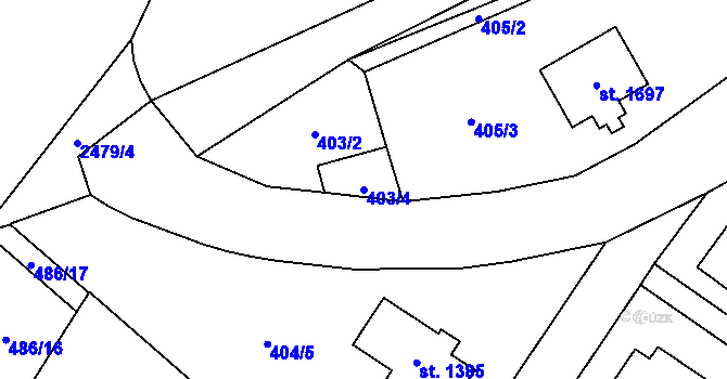 Parcela st. 403/4 v KÚ Skuteč, Katastrální mapa