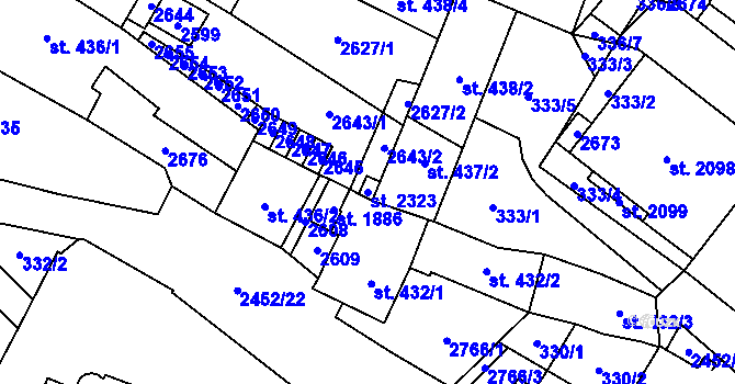Parcela st. 2323 v KÚ Skuteč, Katastrální mapa