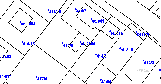 Parcela st. 2364 v KÚ Skuteč, Katastrální mapa