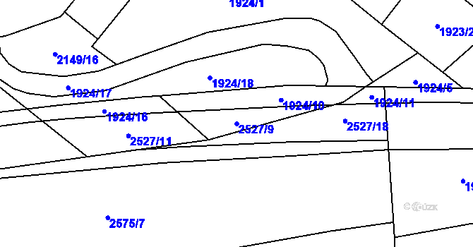 Parcela st. 2527/9 v KÚ Skuteč, Katastrální mapa