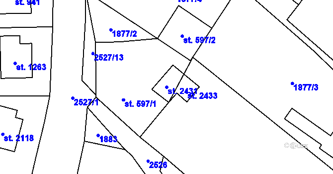 Parcela st. 2431 v KÚ Skuteč, Katastrální mapa