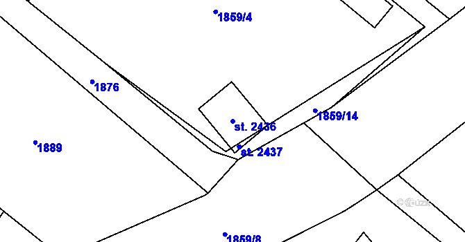 Parcela st. 2436 v KÚ Skuteč, Katastrální mapa
