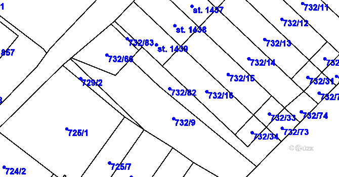 Parcela st. 732/82 v KÚ Skuteč, Katastrální mapa