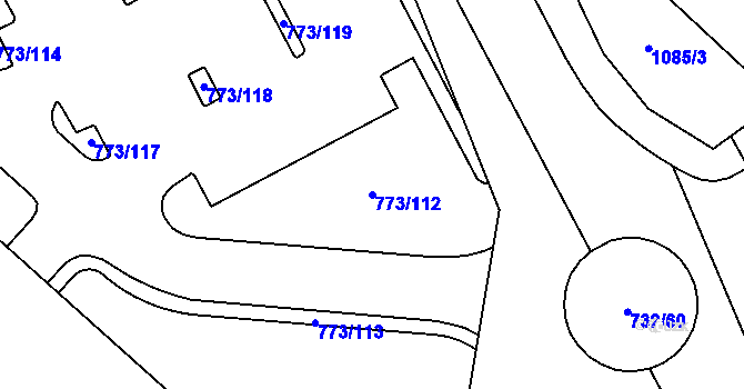 Parcela st. 773/112 v KÚ Skuteč, Katastrální mapa