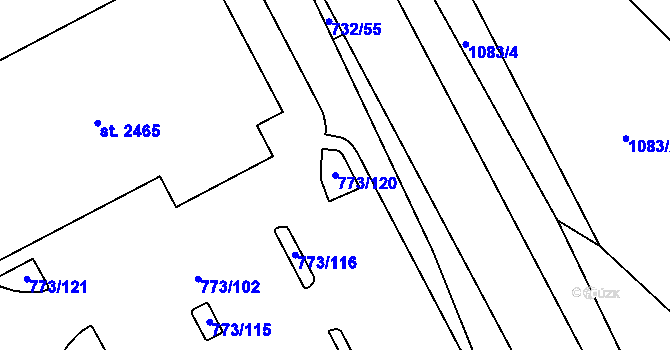 Parcela st. 773/120 v KÚ Skuteč, Katastrální mapa