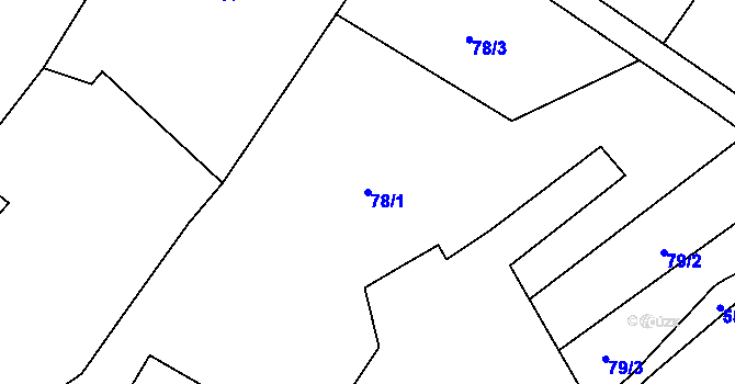 Parcela st. 78/1 v KÚ Skvrňov, Katastrální mapa