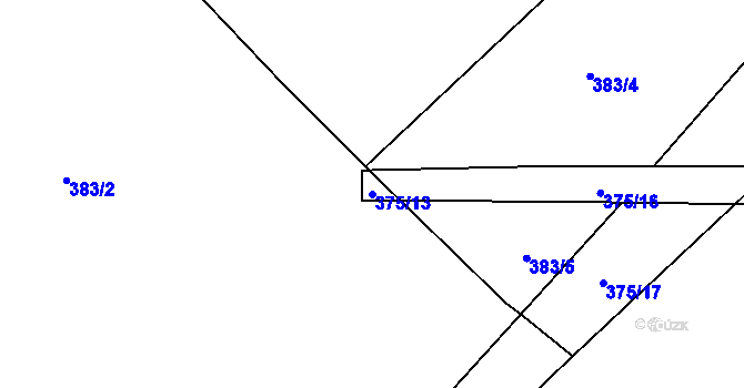Parcela st. 375/13 v KÚ Skvrňov, Katastrální mapa
